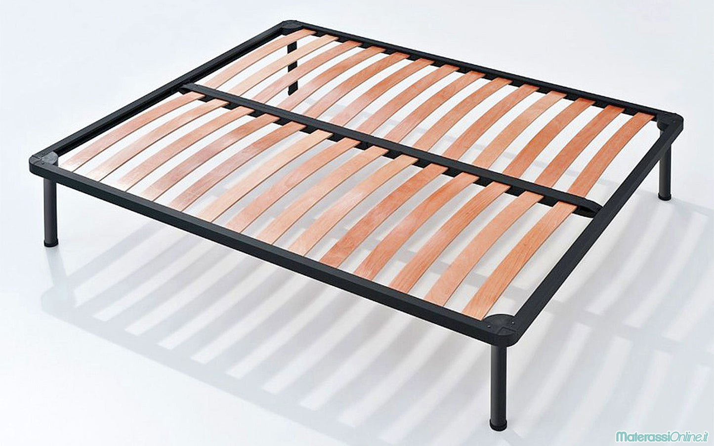 Rete matrimoniale a doppie doghe in legno