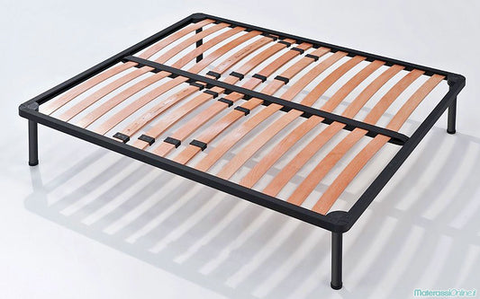 Rete letto a doppie doghe con regolatori di rigidità