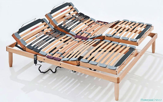 Rete letto matrimoniale a motore elettrico con due movimenti